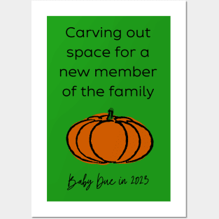 Pumpkin Baby Announcement (Black Year) Posters and Art